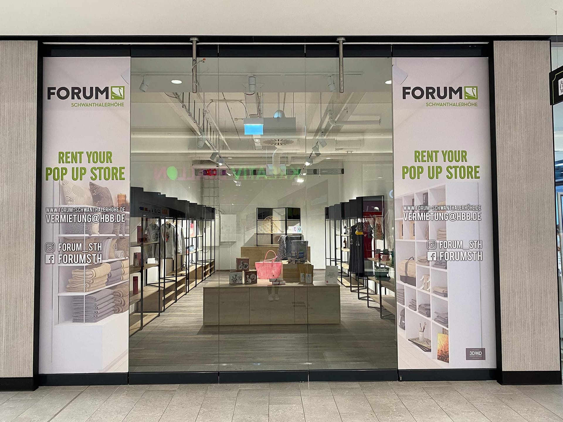 Pop-up-Store Schaufenster im FORUM Schwanthalerhöhe
