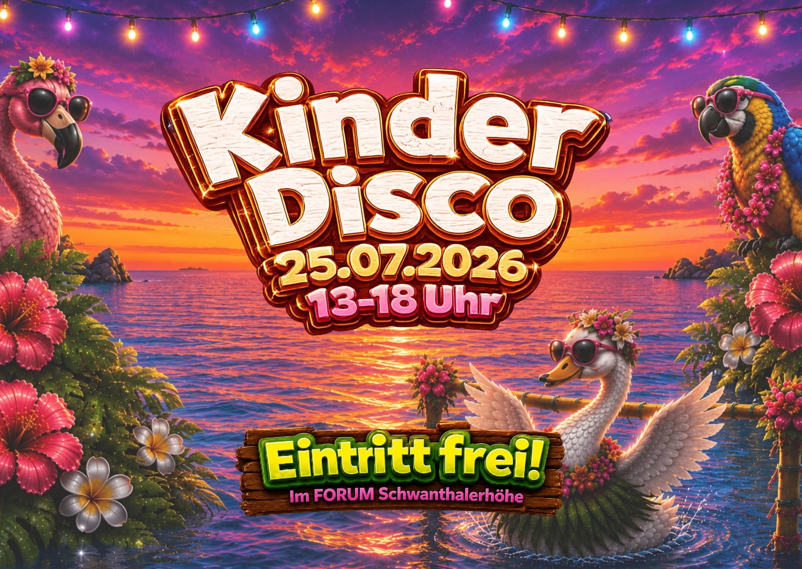 Münchens größte Kinder Disco im Hawaii Style